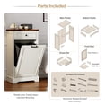 thumbnail image 3 of AHB 13 Gallon Single Tilt Out Trash Cabinet, Pet Proof Kitchen Trash Can Storage Organizer, 20.9"L x 13.55"W x 38.5"H, White with Brown Top, 3 of 7