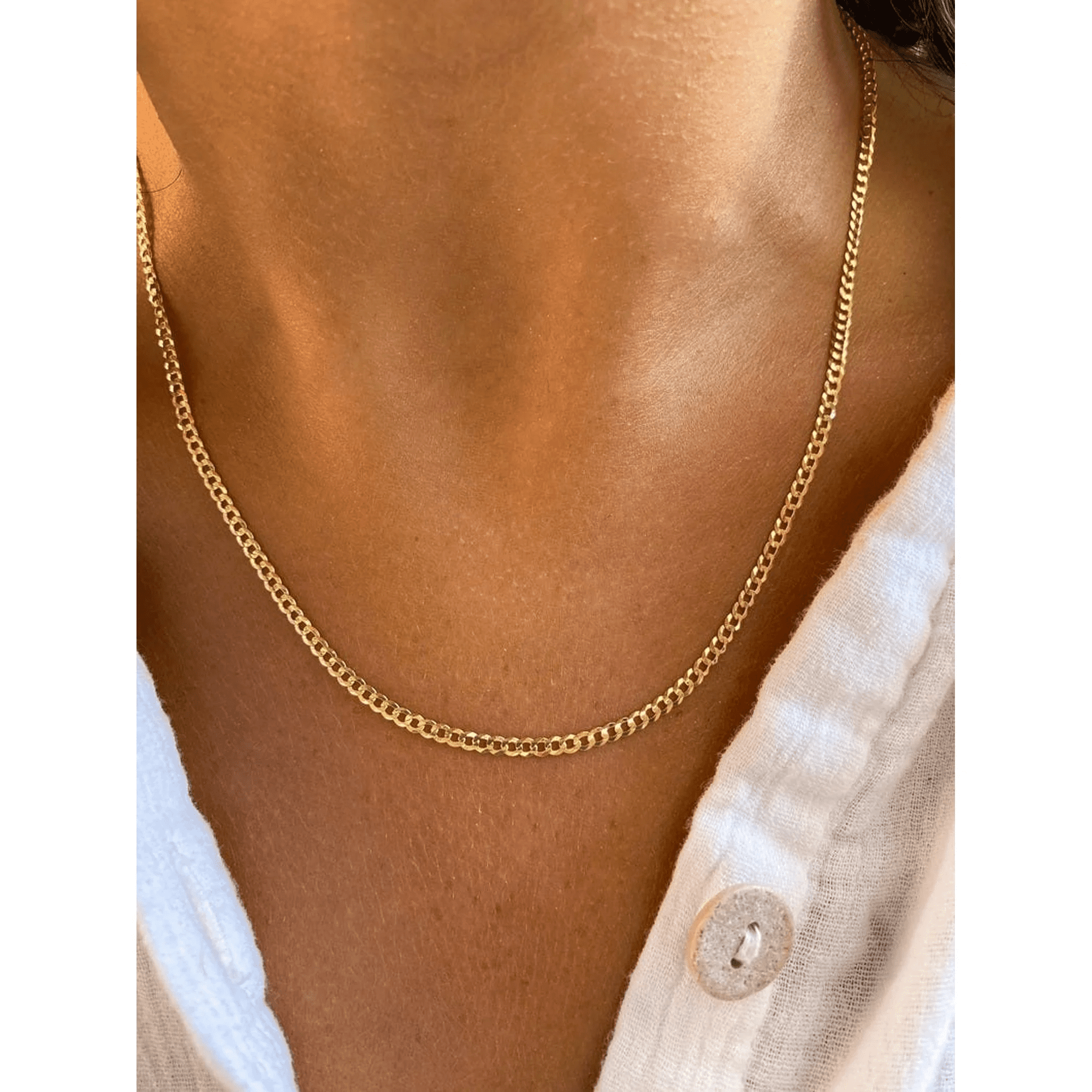 RM Solid 10k Yellow GoldFilled   Necklace, Link Chain RM 10K Solid Yellow Gold Cuban Link Chain Necklace, 2.00MM, 16"-24"