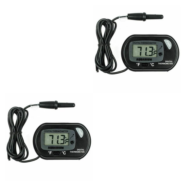 Decodeary LCD Digital Display Aquarium High Accuracy Fishtank Water Temperarure Gauge Measurement Home Outdoor 1 Pc 2Set
