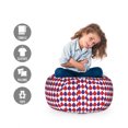 thumbnail image 2 of Purple Storage Toy Bag Chair, Water Tear Drop Droplet Raindrop Looking Geometrical Retro Polka Dots Spots, Stuffed Animal Organizer Washable Bag, Large Size, Quartz Red White, by Ambesonne, 2 of 3