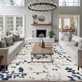 thumbnail image 3 of Blue Botanical Area Rugs 5'x8', Washable Small Throw Rugs for Classroom Bedroom, Rustic Country Spring Floral Summer Leaf Indoor Outdoor Rug Non-Slip Low Pile Carpet Runner Reversible Floor Mats, 3 of 8