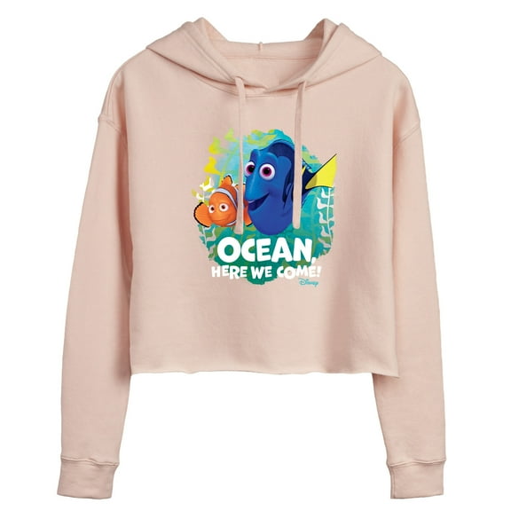 Disney Finding Dory - Ocean Here We Come - Juniors Cropped Pullover Hoodie