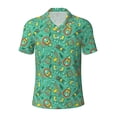 thumbnail image 2 of Daiia Funny Animals in Jungle Pattern Men’s Polo Shirts,Solid Deck Shirt,Classic Fit, Breathable Cotton Polo for Casual and Sport Wear-Small, 2 of 7