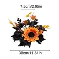 thumbnail image 3 of Fall Halloween Decoration for Home Indoor Outdoor Clearance Under $5.00!Halloween Autumns Harvests And Thanksgiving Table Decoration And Artificial Sunflower And Maple Leaf Candle Ring/Wreath, 3 of 6
