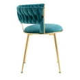 thumbnail image 7 of ARCTICSCORPION Modern Leisure Dining Chairs, Set of 2, Velvet Upholstered Accent Side Chair, Makeup Vanity Chair, Mid-Back Accent Chair with Gold Metal Legs for Living Room Kitchen, Teal, 7 of 7