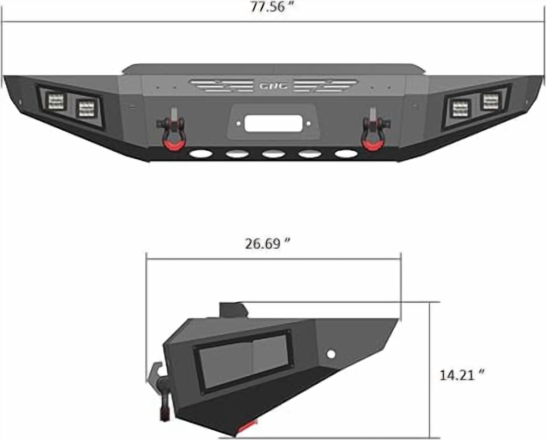 TIOYAR Steel Front Bumper for 2021-2022-2023-2024-2025 Ford F150 (Not Fit F150 Lighting) With Winch Plate&Lights（Black Texture）