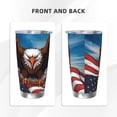 thumbnail image 3 of Fotbe Cartoon Bald Eagle USA Pattern 20 oz Tumbler Stainless Steel Vacuum Insulated Coffee Ice Cup Double Wall Travel Flask Leak-proof Coffee Cup-Straw Three-piece Set, 3 of 8