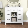 thumbnail image 2 of 36'' Bathroom Vanity Without Sink, Modern Bathroom Storage Cabinet With 2 Drawers And 2 Cabinets, Solid Wood Frame Bathroom Cabinet, 2 of 9