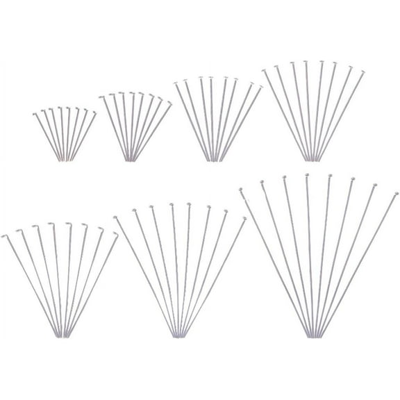 700 Pcs 304 Stainless Steel Flat Head Pins Findings 7 Styles Jewelry Making Pin 3/5 2 Inch Length 23 Gauge
