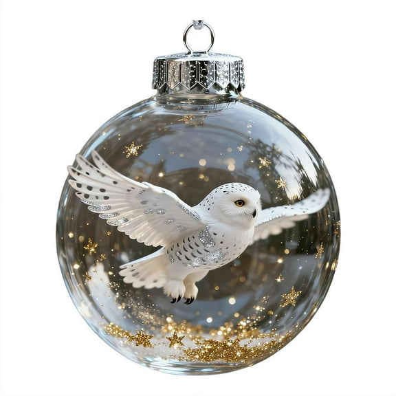Hummingbird Christmas Ornament, Acrylic Cute Birds Christmas Glass Bauble Collection for Xmas Tree Memorial Gift, Family Holiday Decor
