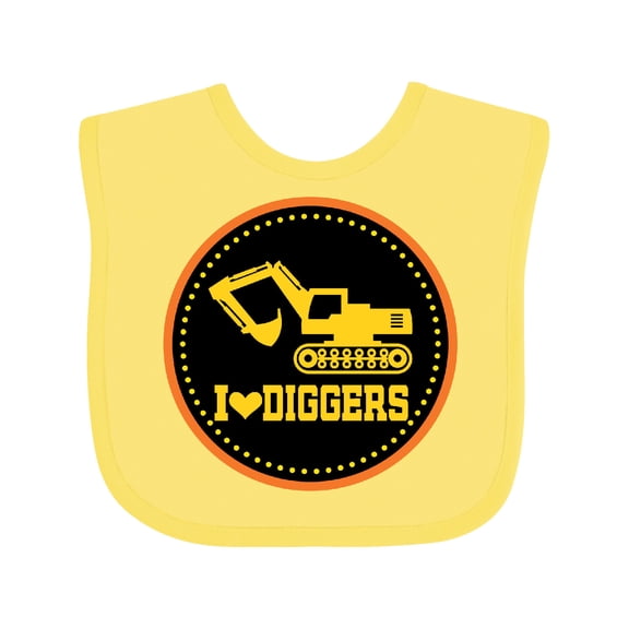 Inktastic Digger Construction Truck Boys Boys Baby Bib
