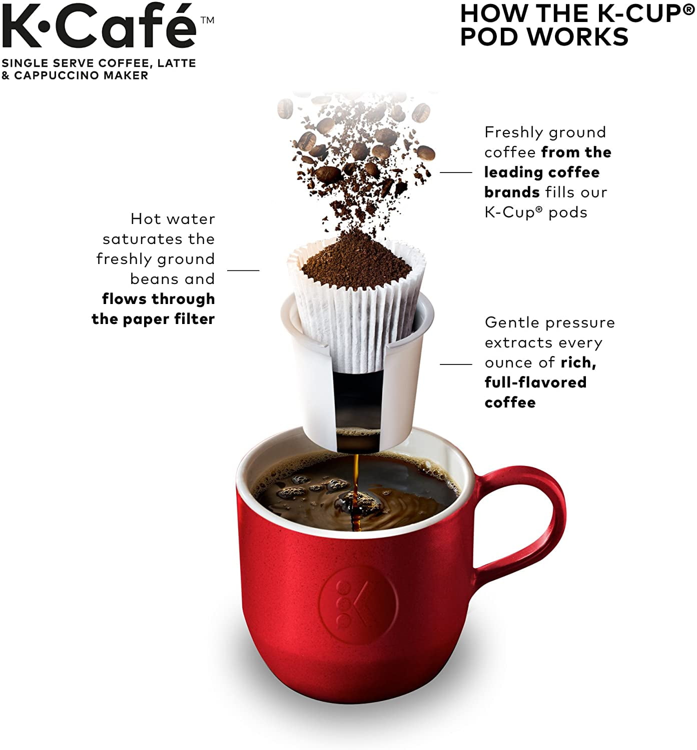 Keurig K-Café Single Serve K-Cup Pod Coffee, Latte and Cappuccino Maker,  with Milk Frother for Speciality Beverages…