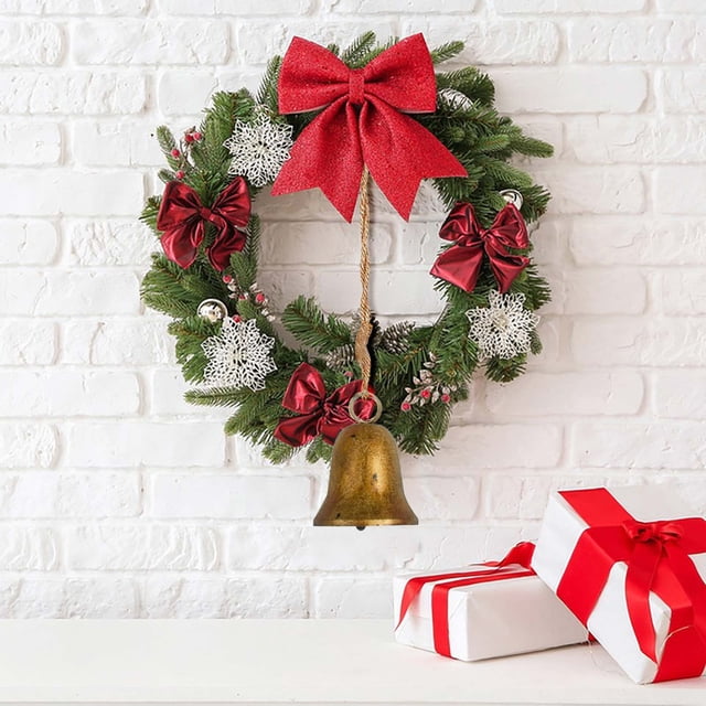 Christmas Rope Trumpet Shabby Style Metal Hanging Giant Cow Decoration