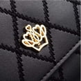 thumbnail image 5 of Cartera de mujer de cuero largo elegante embrague corona monedero tarjetero señora mujer moda embrague corona titular de la tarjeta (negro), 5 of 5