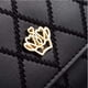 thumbnail image 5 of Cartera de mujer de cuero largo elegante embrague corona monedero tarjetero señora mujer moda embrague corona titular de la tarjeta (negro), 5 of 5