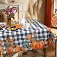 thumbnail image 3 of Checkered Tablecloth Plaid Tablecloth Fall Harvest Pumpkin Decor - Fall Table Cover for Thanksgiving Party Gifts or Everyday Use - 60"x84" Oblong Rectangle, 3 of 6