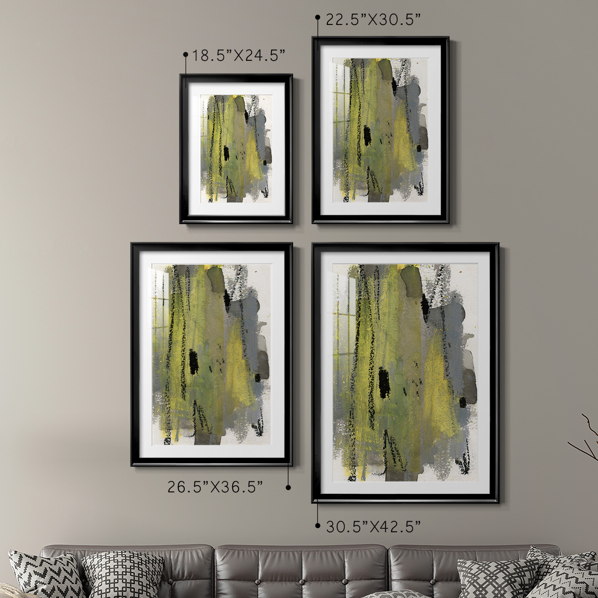 Wexford Home Loft Pastel I Premium Framed Print, 30.5" x 42.5" - Ready to Hang, Black (Set of 2)