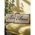 thumbnail image 4 of Outdoor Pillows Waterproof, Beige Welcome Bedding Throw Pillows with Insert for Couch Sofa Bed, Modern Minimalist Black Striped Border 12x20 Inch Pillowcases Decorative Camping Patio Pillow Set of 1, 4 of 7
