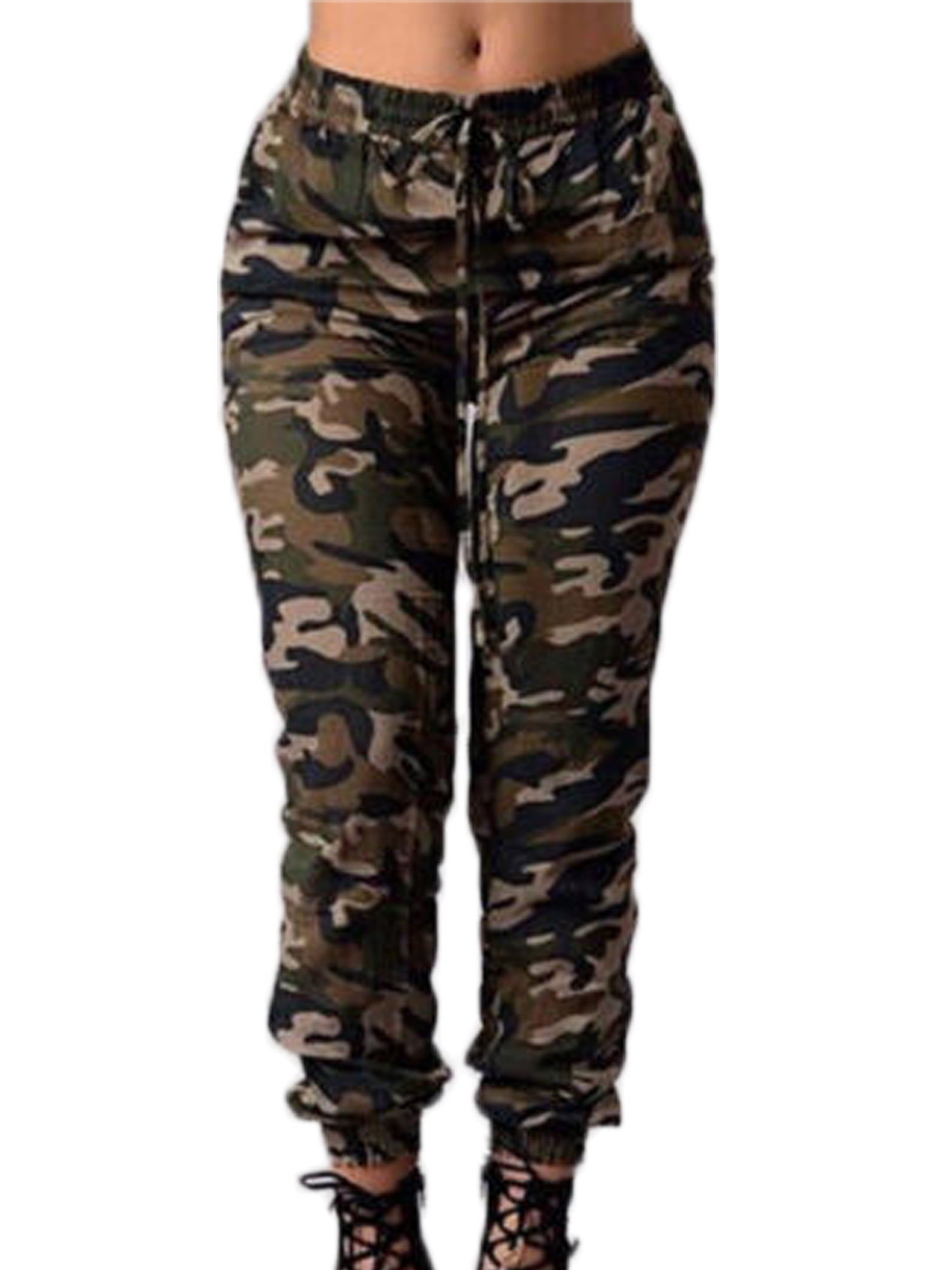 Women Camo Trousers Ladies Casual Hip Hop Military Army Combat Camouflage Pants
