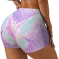 thumbnail image 1 of Fotbe Purple Sparkling Butterfly Shorts Sin Costuras – Shorts Deportivos de Cintura Alta para Mujer, Elásticos para Gimnasio, Yoga, Running o Ciclismo-Large, 1 of 8