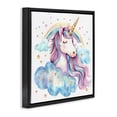 thumbnail image 2 of Stupell Industries Contemporary Cute Happy Unicorn & Rainbow Black Floating Frame Canvas Art, 18 x 18, by Creative Studio, 2 of 8