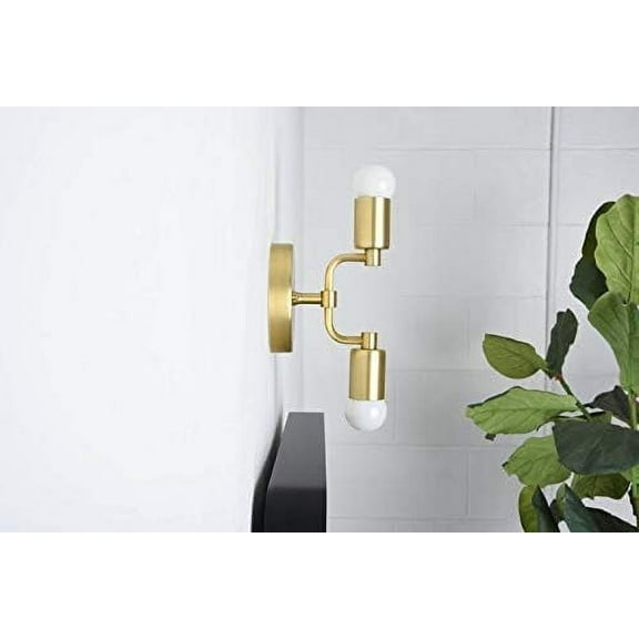 Mid-Century Wall Sconce, Double Lights Modern Wall Lamp for Bathroom Bedroom Living Room