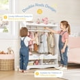 thumbnail image 3 of Curipeer Kids Dress Up Storage with Mirror, Wood Armoire Wardrobe Closet for Bedroom,White, 3 of 8