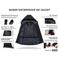 Skieer Men's Weatherproof & Waterproof Ski Jacket, Winter Snowboarding