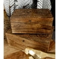 thumbnail image 3 of DecMode Floral Handmade Brown Mango Wood Decorative Box with Hinged Lid, 3 Count, 3 of 16