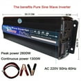 thumbnail image 5 of Pure Sine Wave Inverter 12V/24V 220 1000w 2000w 2600W Voltage Transformer Power Inverter DC12V To AC 220 Converter LED Display ,Powerful Output, 5 of 6