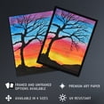 thumbnail image 2 of Artery8 Tree Silhouette Against Rainbow Sky Watercolour Living Room Extra Large XL Wall Art Poster Print, 2 of 3