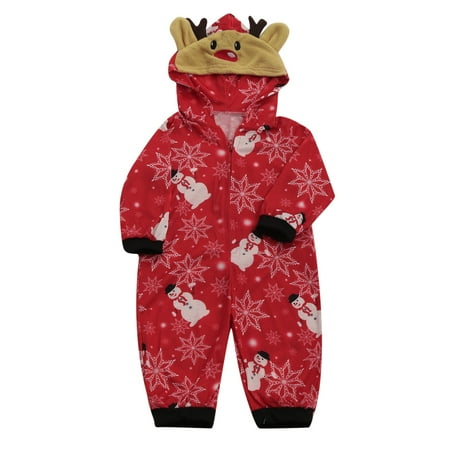

KEJIG High Waisted Pants For Women New Cute Fashion Christmas Hooded Print Family European And American Pajamas Parent-child Jumpsuit Baby