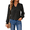 Black, variant on Blouses for Women Lace V Neck Long Sleeve Blouse Pleated Chiffon Pom Pom Shirt Dressy Casual Fall Tops