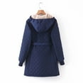 thumbnail image 4 of Xunlbb Winter Coats for Women Women's Fashion Long Sleeve Solid Hooded Pocket Long Cotton Coat,Size S-2XL, 4 of 5