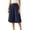 Navy, variant on Qingpeng Womens Drawstring High Waist Cotton Linen Capri Culottes Lightweight Loose Wide Leg Pants Summer Beach Casual Trousers