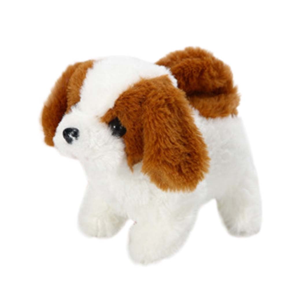 Puppy Dog Battery Operated Sound Barking Walking Wagging Xmas Gift White Brown