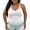 White, variant on Women's Plus Size V Neck Ribbed Halter Tank Top, Sleeveless Cropped Fitted Cami for Summer, for Going Out, Layering or Casual Daily Wear (without Padding) Black XXXL