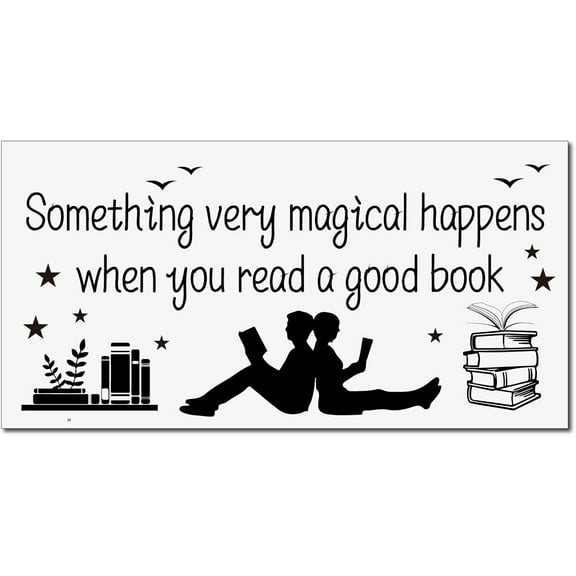 Reading Wall Decal Inspirational Quote Sticker Decor Art Sign for Reading Room Study Bookstore Classroom Library 23 x 12 Inch(Black) Mixed Color DIY