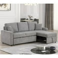 thumbnail image 6 of Furniture of America Chatell Fabric Cup Holders Sleeper Sofa Sectional in Gray, 6 of 8