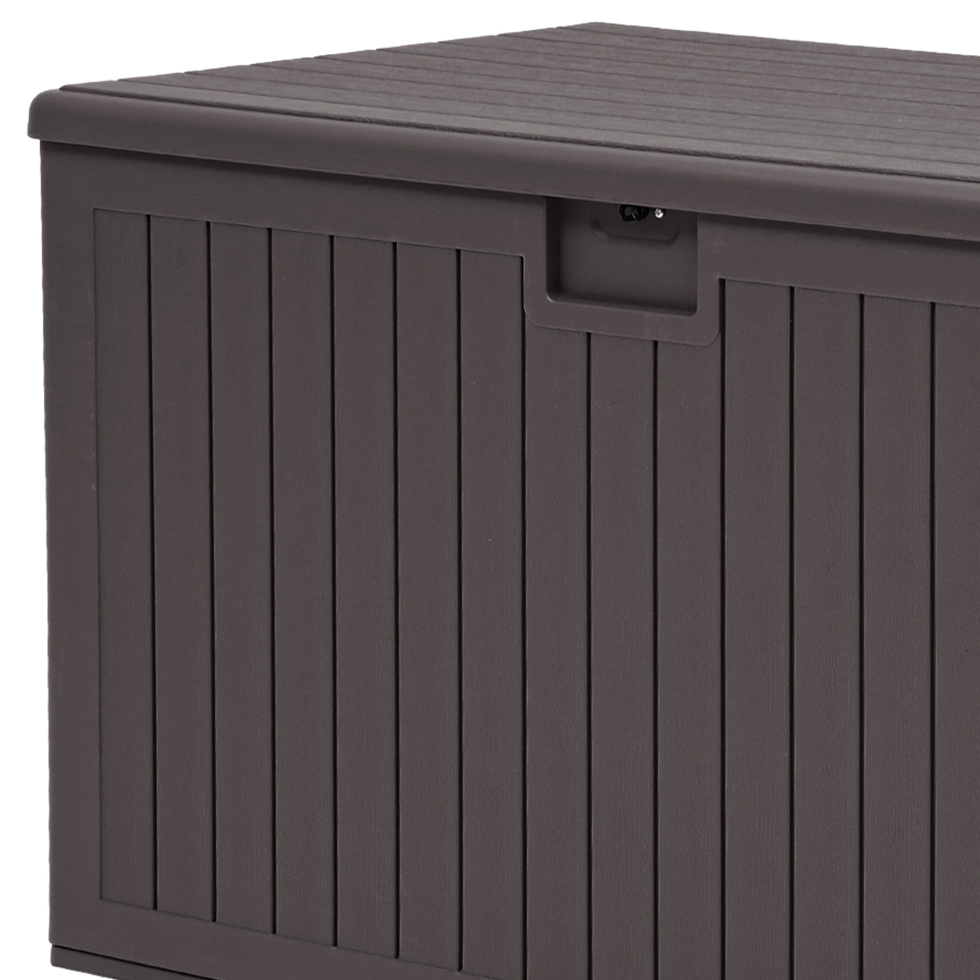 Uforic 180 Gallon Extra Large Outdoor Deck Box, Double-Wall Resin Storage Box with Flexible Divider, Lockable,‎Weatherproof,Brown
