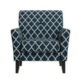 thumbnail image 3 of Homesvale Alex Transitional Flared Arm Armchair, Navy Blue Trellis Linen-blend, For Living Room, 3 of 6