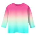 thumbnail image 4 of Ccpelsie Girls Casual Long Sleeve T Shirts Basic Crewneck Striped Tunic Blouses Tops(Pink,12-13 Years), 4 of 5