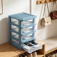 thumbnail image 1 of Vacemry Desktop Storage Box, Transparent Plastic Drawer Organizer with Multi Layer Compartments for Cosmetic Stationery Office Supplies, Home Office Desk Dorm Room Bathroom Countertop Organization, 1 of 6