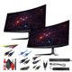 thumbnail image 1 of 2x Alienware AW3420DW 34" UWQHD (3440x1440) 120Hz HDMI DP G-Sync Curvo IPS Monitor Juegos LED (AW3420DW) + Base AW3420DW WD19S + Prot. Sobret. + Cable Aux. + Cable Red + Más, 1 of 8