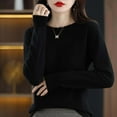 thumbnail image 6 of Gyexs V Neck Sweaters for Women Wool Fall Winter Casual Long Sleeve Sweaters Warm Soft Wool Seamless Pullover Christmas Sweater, Black, Size XXL, 6 of 8