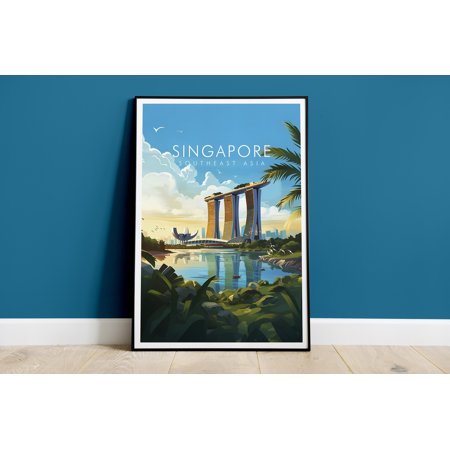 POSTER Singapore Print, Singapore Poster, Travel Print - Traditional Print-UNFRAMED