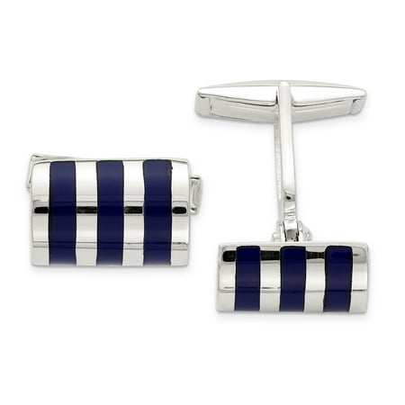 - 925 Sterling Silver Lapis Cuff Links Mens Cufflinks Link Dad Mens Gift Set