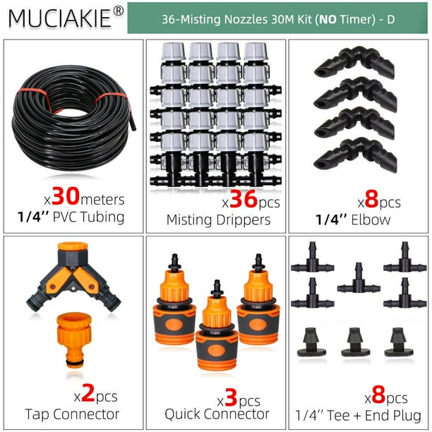 10-50M Ball Valve Automatic Micro Drip Irrigation System Garden Irrigation Kits Yard Greenhouse Watering Spray Simple Nozzles He Qiyong unisex