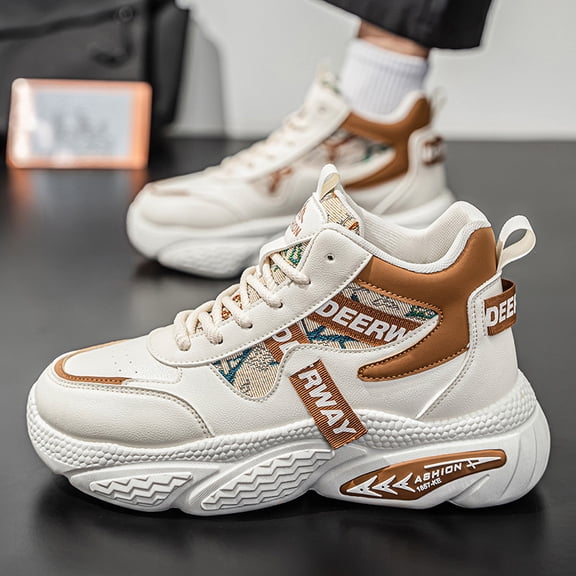 Contemporary High-Top Basketball Sneakers with a Street-Style Flair, Stylish Outdoor Footwear for Young College Students, Versatile And Trendy Casual Shoes for Men