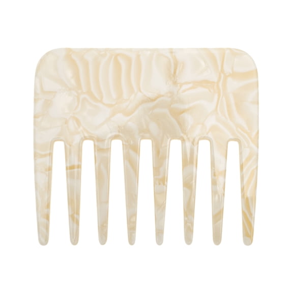 Unique Bargains 1 Pc Portable Marble Wide Tooth Comb Beige Acetate Sheet